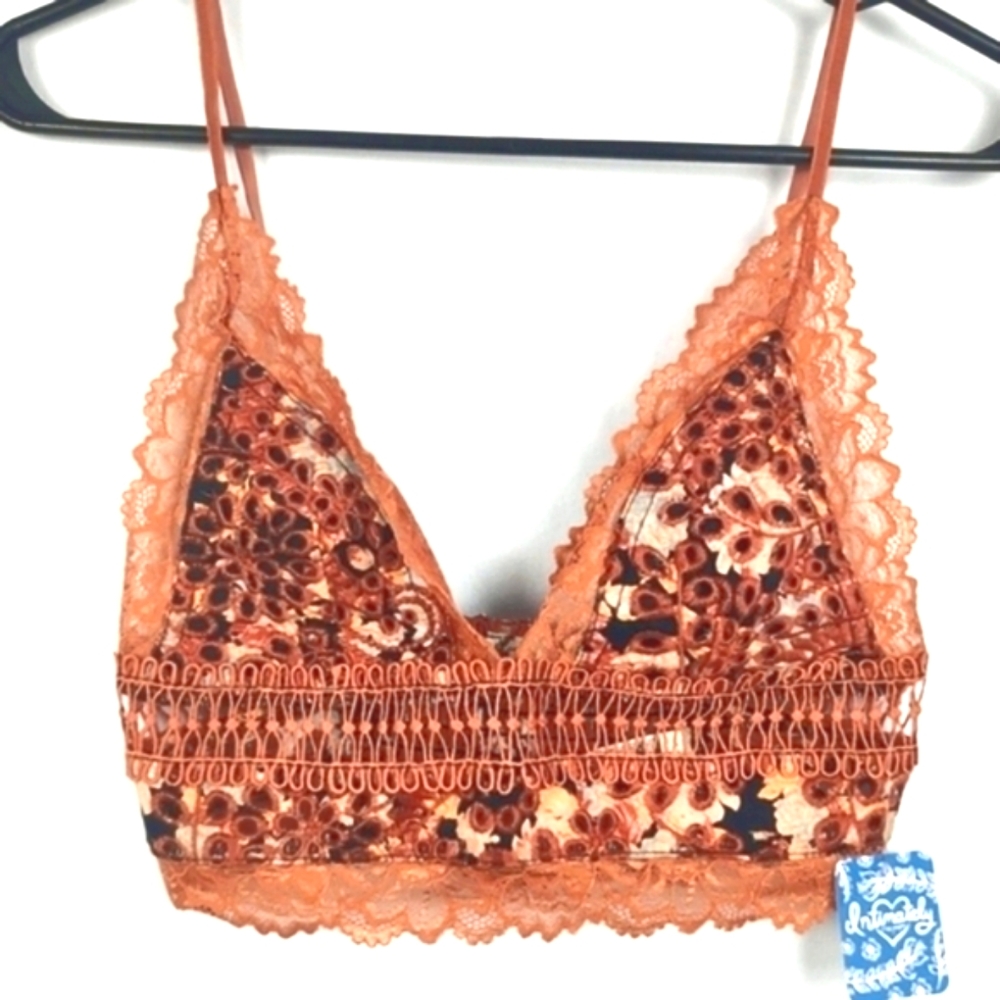 Free People Emma Bralette – Soft Eyelet Lace, Boho Lingerie Look Size XS